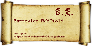 Bartovicz Rátold névjegykártya